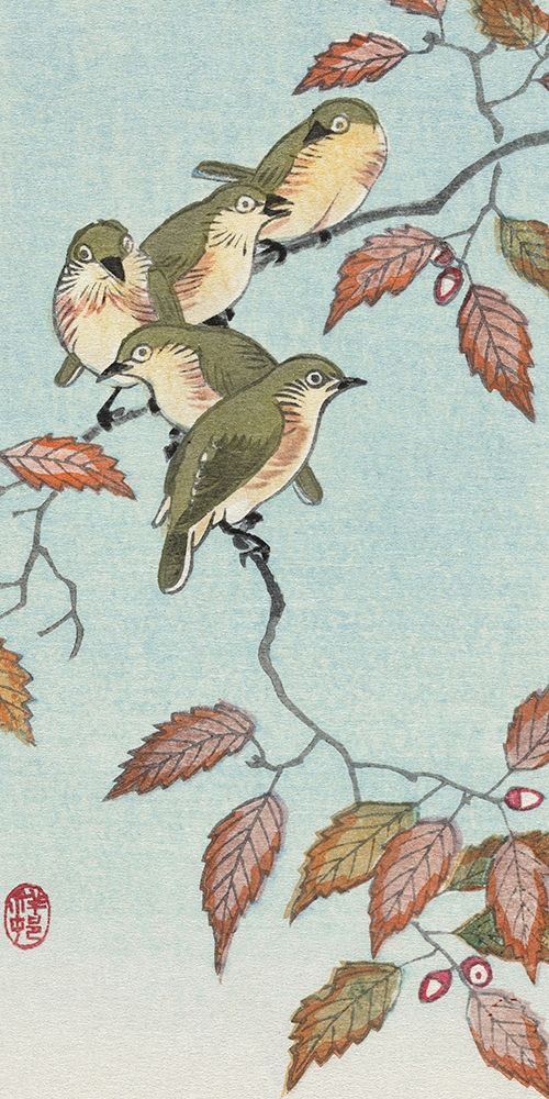Birds on a branch art print by Ohara Koson for $57.95 CAD