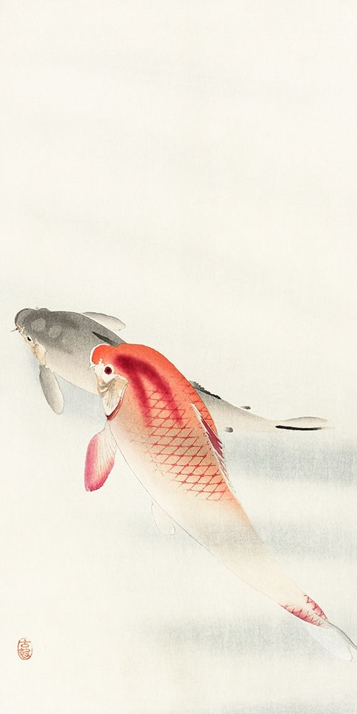 Two carp art print by Ohara Koson for $57.95 CAD