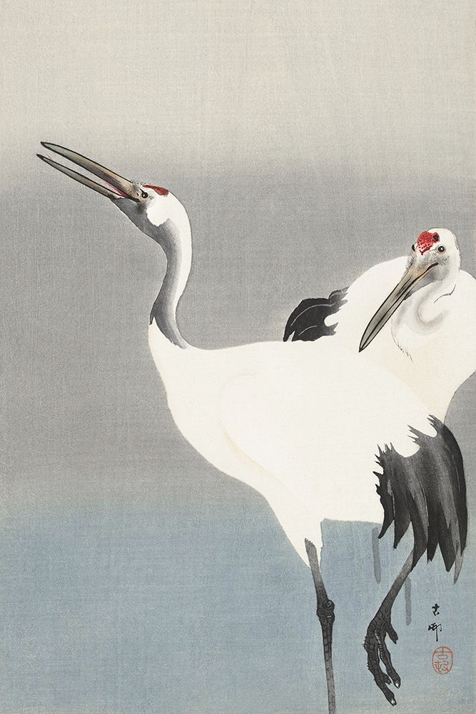 Two cranes art print by Ohara Koson for $57.95 CAD
