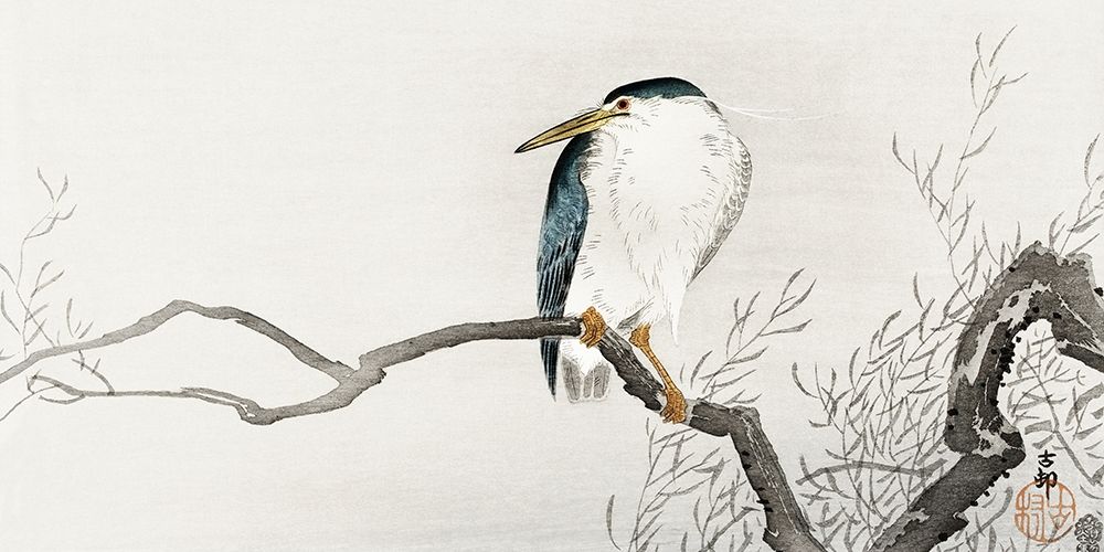 Quack on erratic branch art print by Ohara Koson for $57.95 CAD