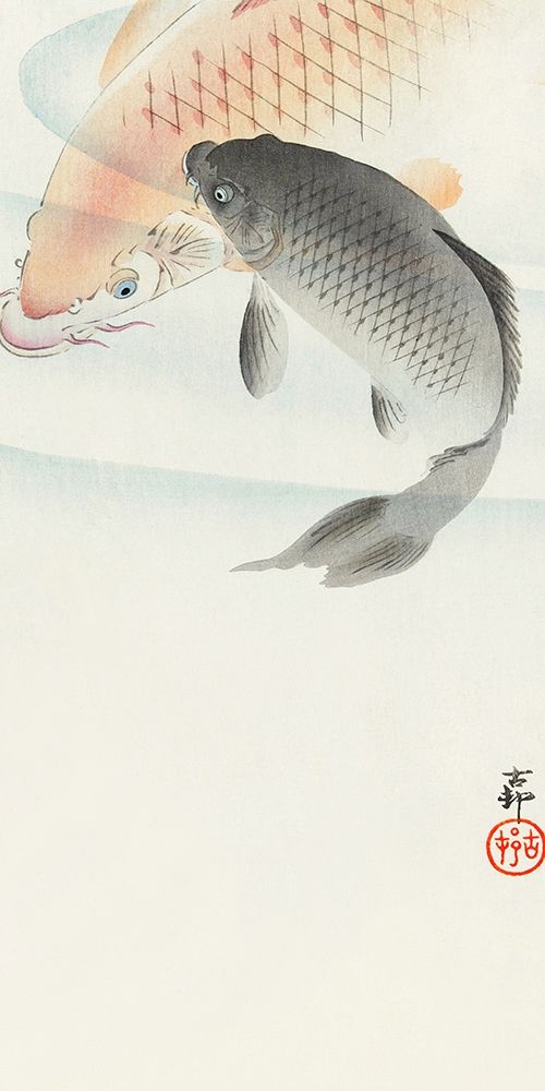 Two carp art print by Ohara Koson for $57.95 CAD