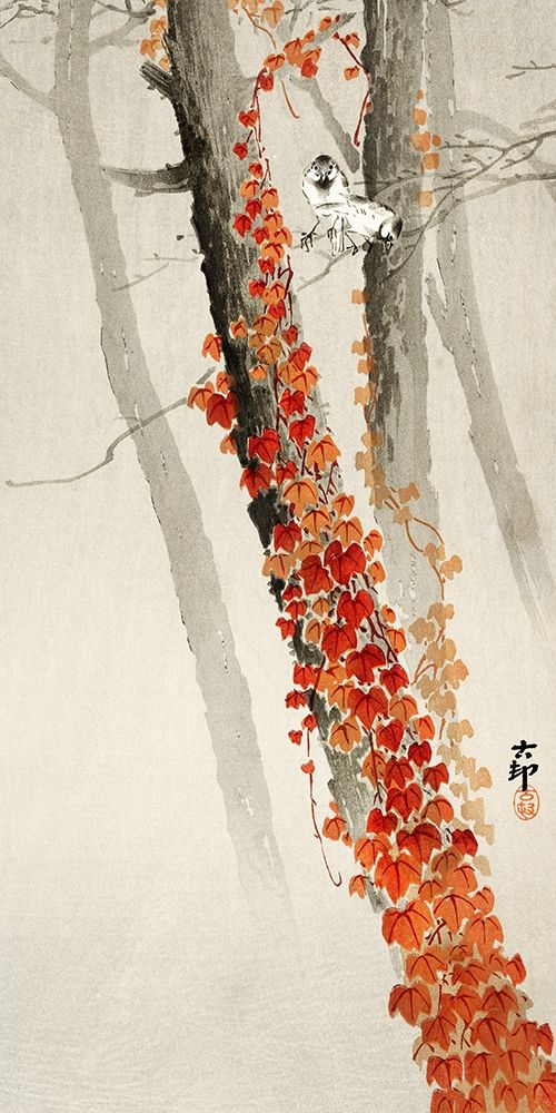 Red ivy art print by Ohara Koson for $57.95 CAD