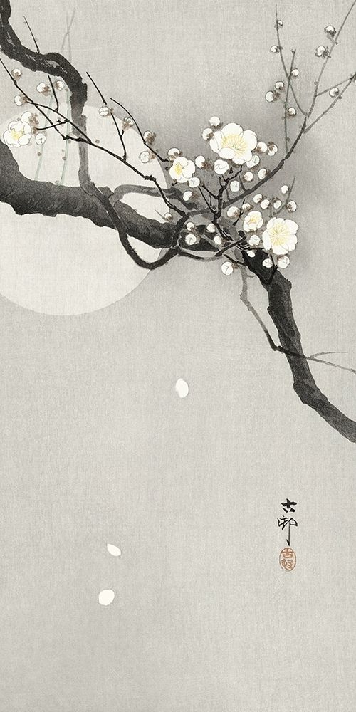 Plum blossom and full moon art print by Ohara Koson for $57.95 CAD