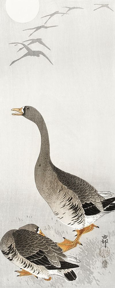 Two geese art print by Ohara Koson for $57.95 CAD