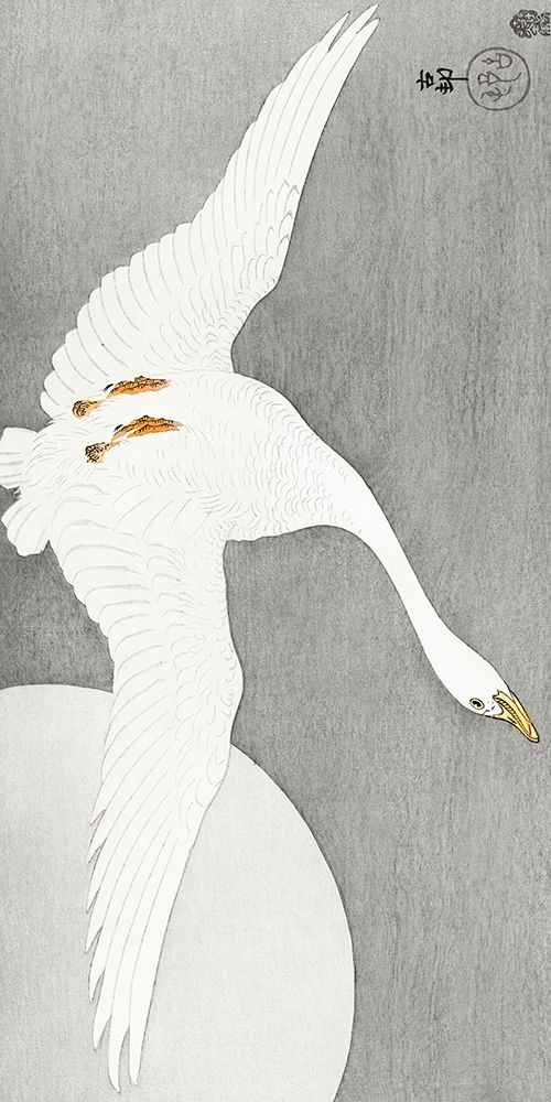 Goose at full moon art print by Ohara Koson for $57.95 CAD