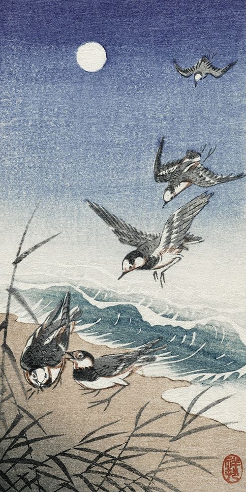 Birds at full moon art print by Ohara Koson for $57.95 CAD
