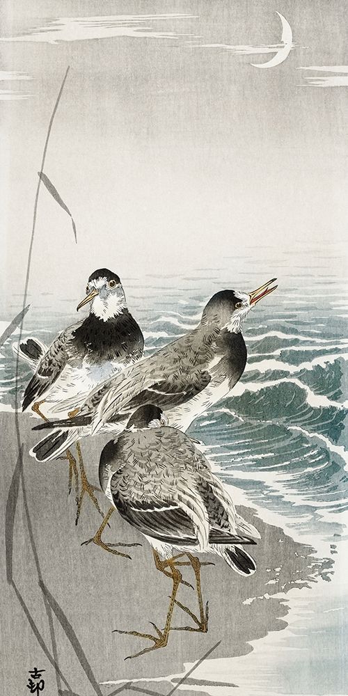 Oeverlopers at sickle moon art print by Ohara Koson for $57.95 CAD