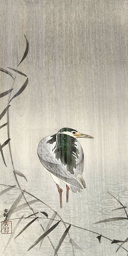 Kwak in rain art print by Ohara Koson for $57.95 CAD