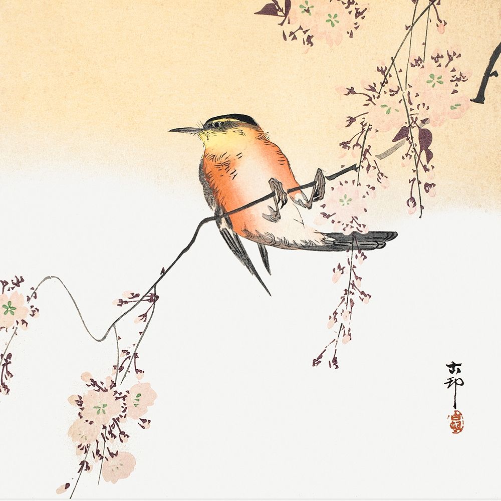 Songbird and Blossoming Cherry art print by Ohara Koson for $57.95 CAD