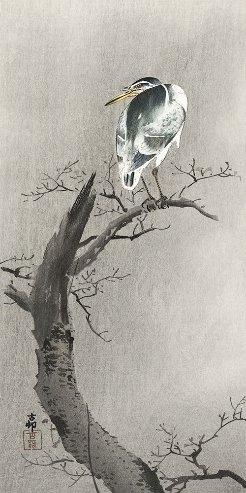 Kwak on branch art print by Ohara Koson for $57.95 CAD