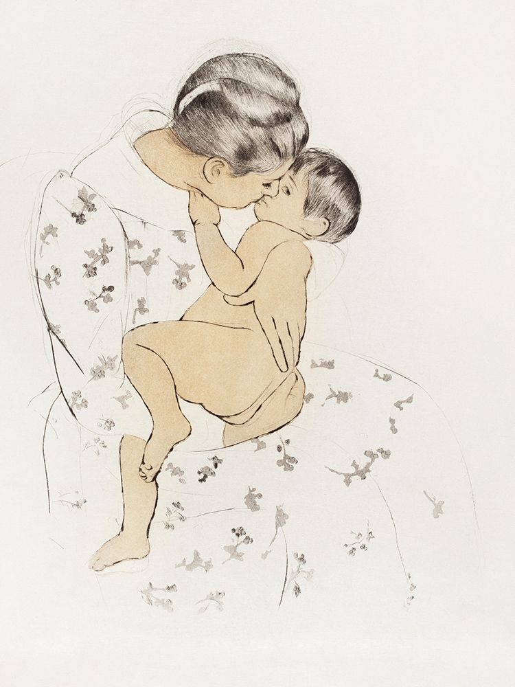 Mothers Kiss art print by Mary Cassatt for $57.95 CAD