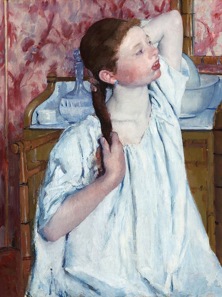 Girl Arranging Her Hair art print by Mary Cassatt for $57.95 CAD