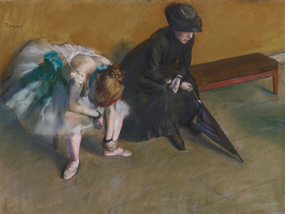 Waiting art print by Edgar Degas for $57.95 CAD