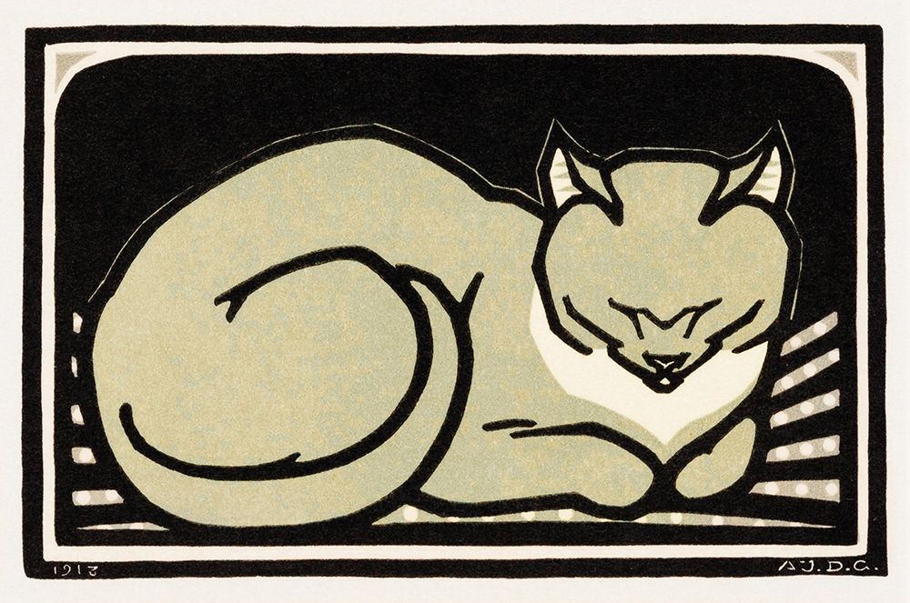 Sleeping Cat art print by Julie De Graag for $57.95 CAD
