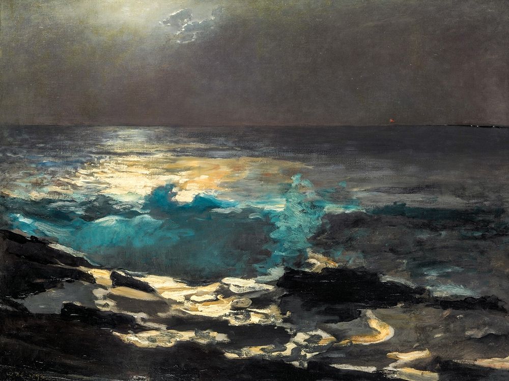 Moonlight, Wood Island Light art print by Winslow Homer for $57.95 CAD