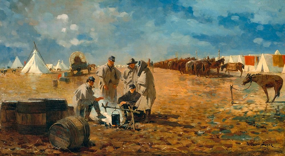 Rainy Day in Camp art print by Winslow Homer for $57.95 CAD