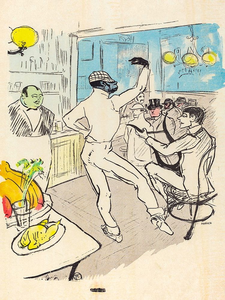 Chocolat Dancing in the Achille Bar art print by Henri de Toulouse-Lautrec for $57.95 CAD