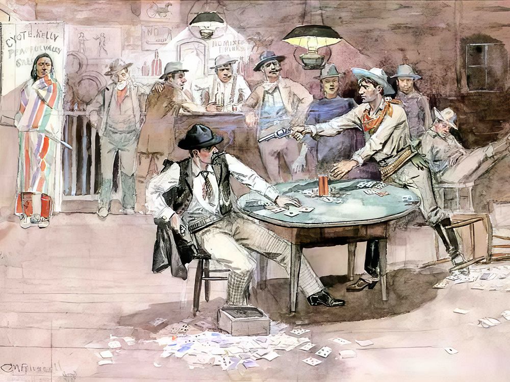Peaceful Valley Saloon art print by Charles Marion Russell for $57.95 CAD