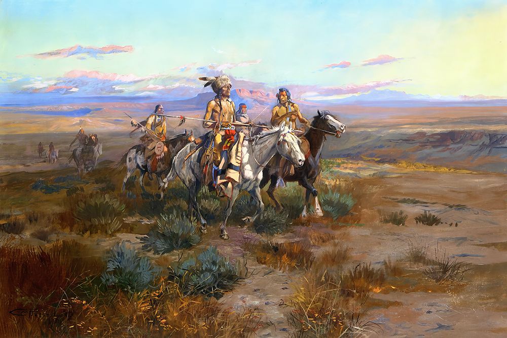 Seeking the Trail (detail) art print by Charles Marion Russell for $57.95 CAD