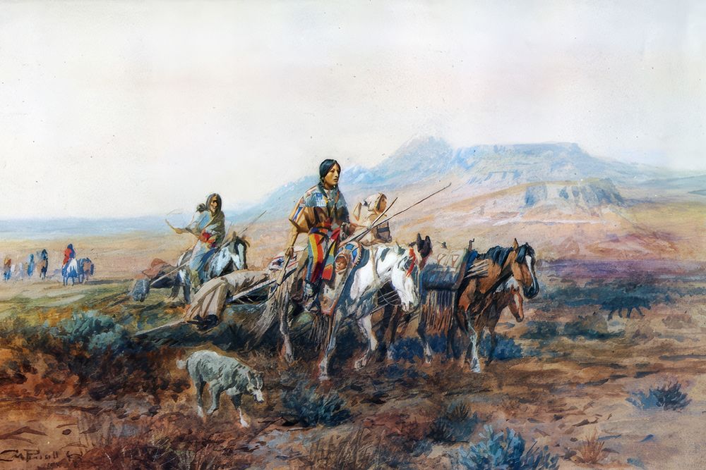When the Trail Was Long Between Camps art print by Charles Marion Russell for $57.95 CAD
