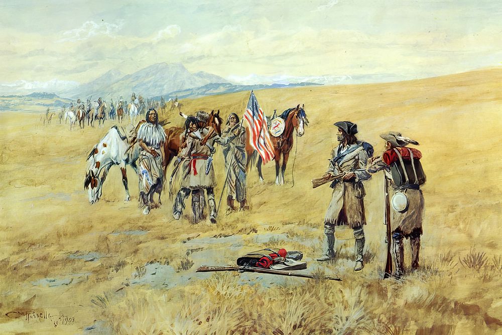 Captain Lewis Meeting the Shoshones art print by Charles Marion Russell for $57.95 CAD