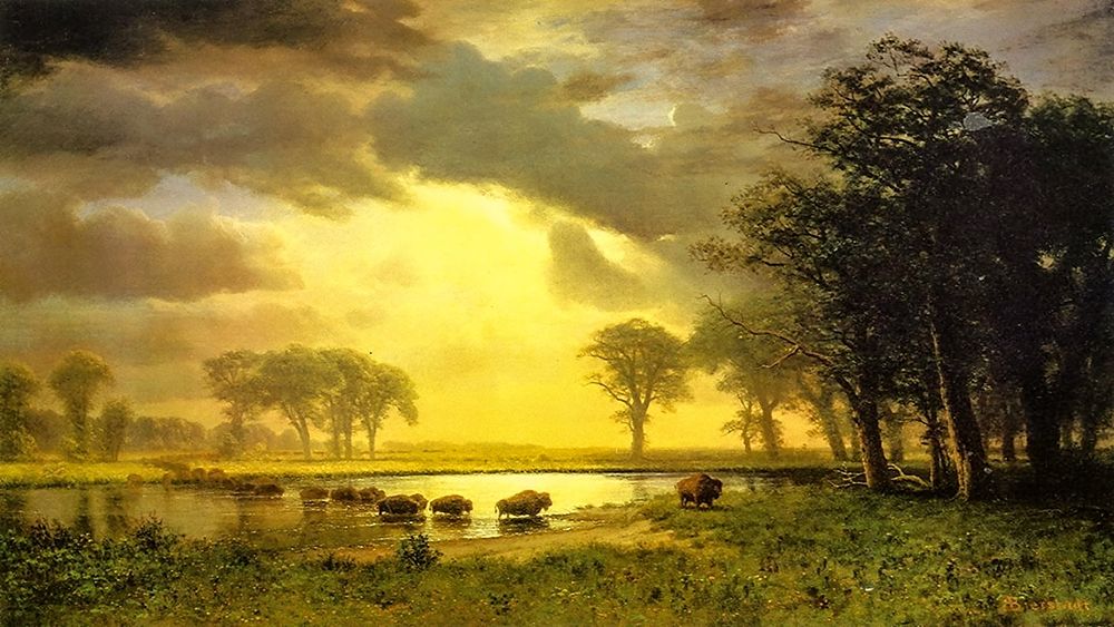 The Buffalo Trail art print by Albert Bierstadt for $57.95 CAD