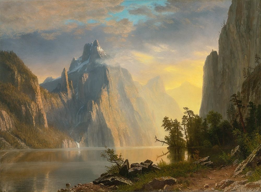 Lake in the Sierra Nevada art print by Albert Bierstadt for $57.95 CAD