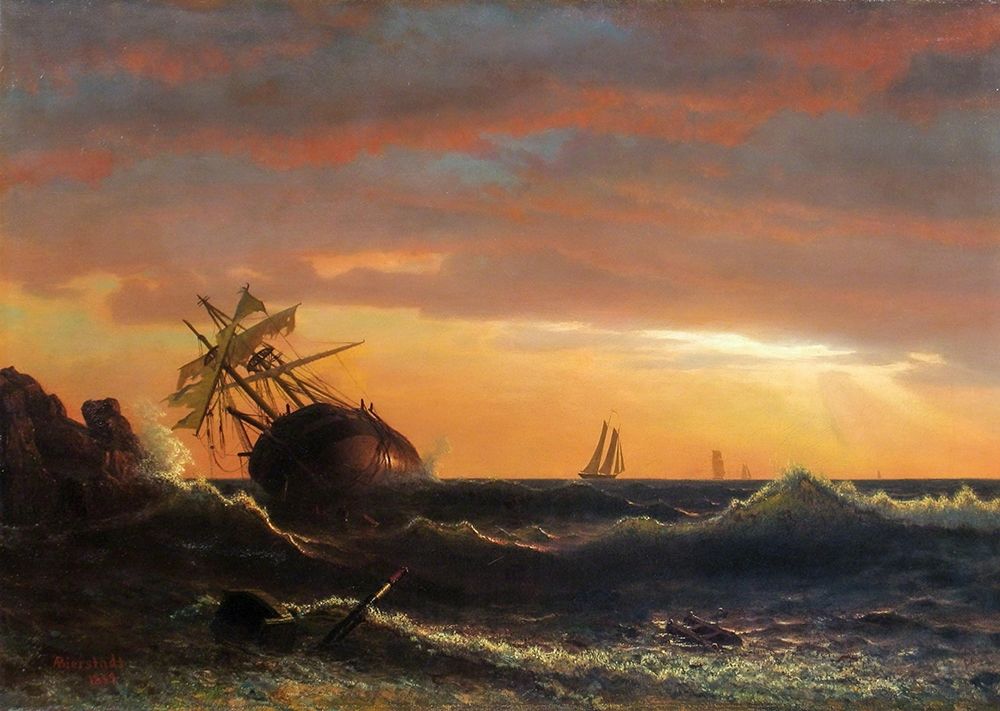 Beached Ship art print by Albert Bierstadt for $57.95 CAD