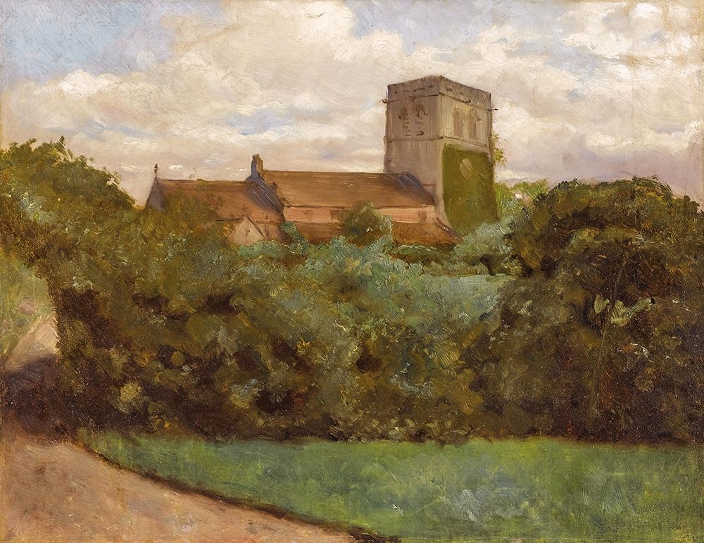 Tottenham Church, London, 1869 art print by Albert Bierstadt for $57.95 CAD