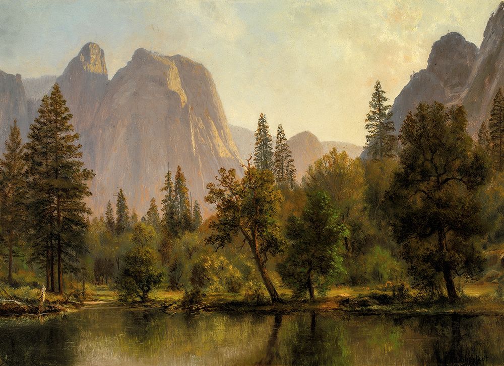 Cathedral Rocks, Yosemite Valley 1872 art print by Albert Bierstadt for $57.95 CAD