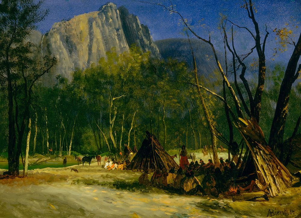Indians in Council, California 1872 art print by Albert Bierstadt for $57.95 CAD