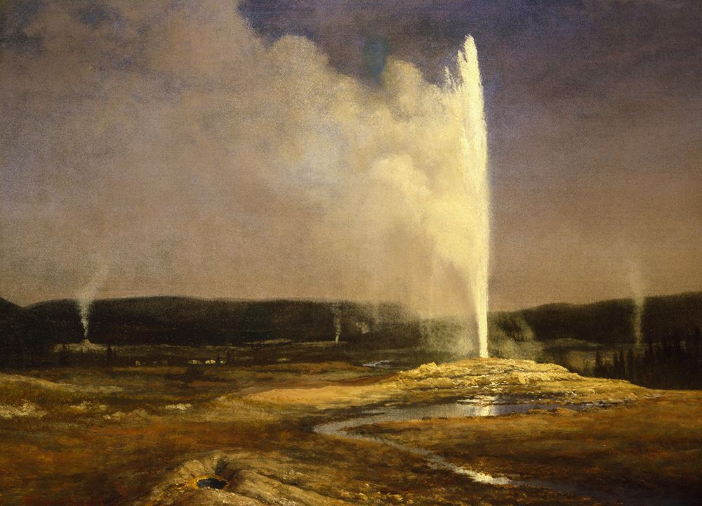 Geysers in Yellowstone 1881 art print by Albert Bierstadt for $57.95 CAD