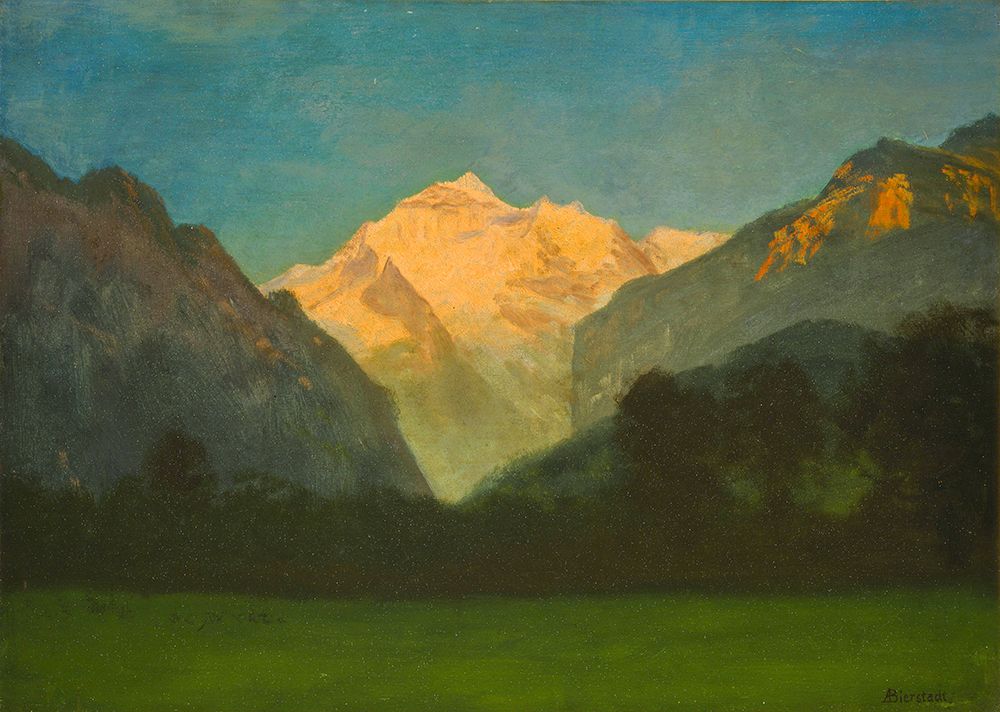 View of Glacier Park or Sunset on Peak art print by Albert Bierstadt for $57.95 CAD