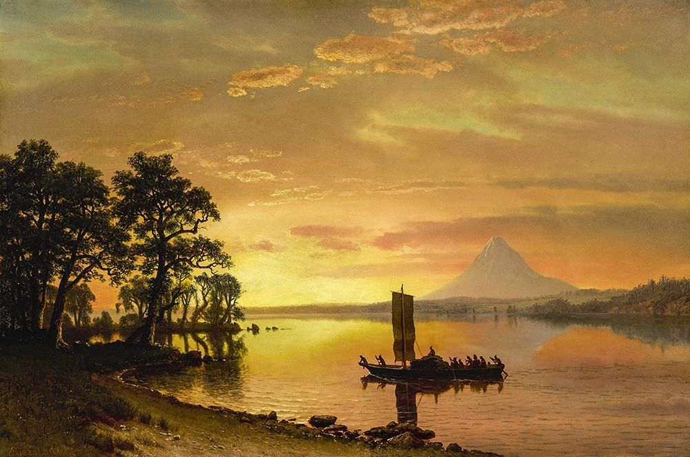 Indians Crossing the Columbia River art print by Albert Bierstadt for $57.95 CAD