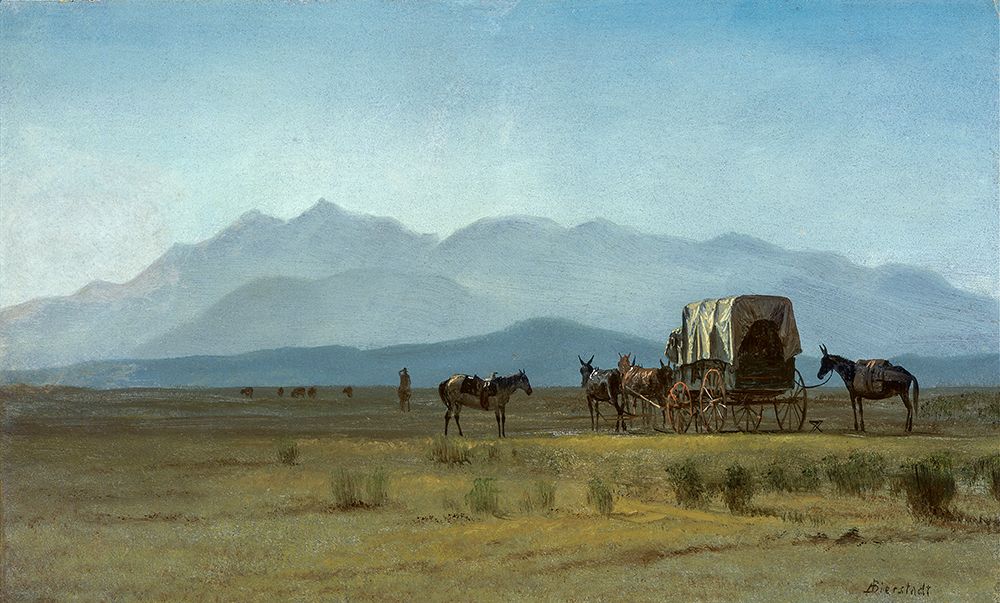 Surveyorâ€™s Wagon in the Rockies 1859 art print by Albert Bierstadt for $57.95 CAD