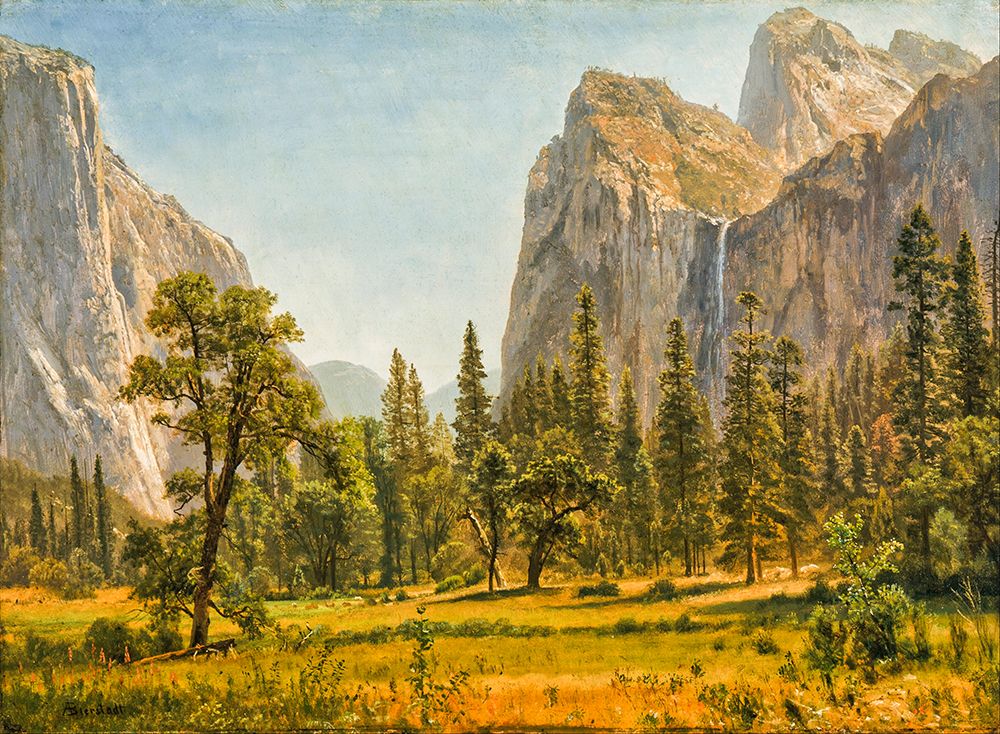 Bridal Veil Falls, Yosemite Valley, California 1871 art print by Albert Bierstadt for $57.95 CAD