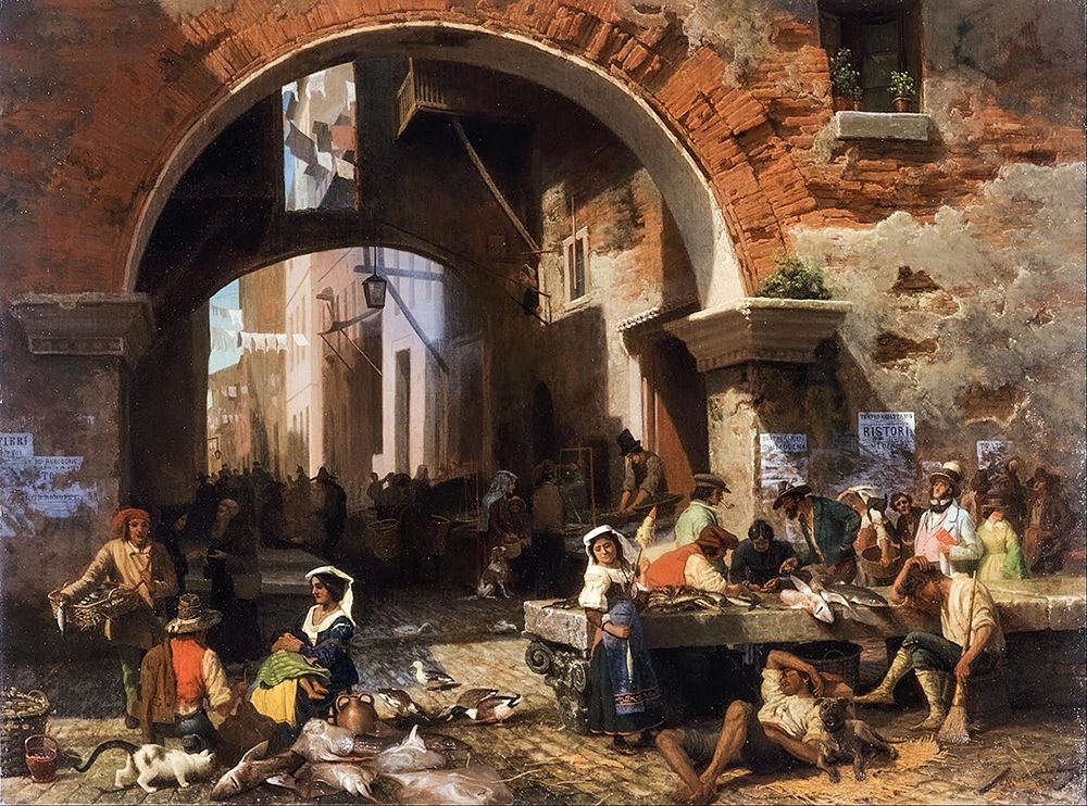 Roman Fish Market. Arch of Octavius art print by Albert Bierstadt for $57.95 CAD