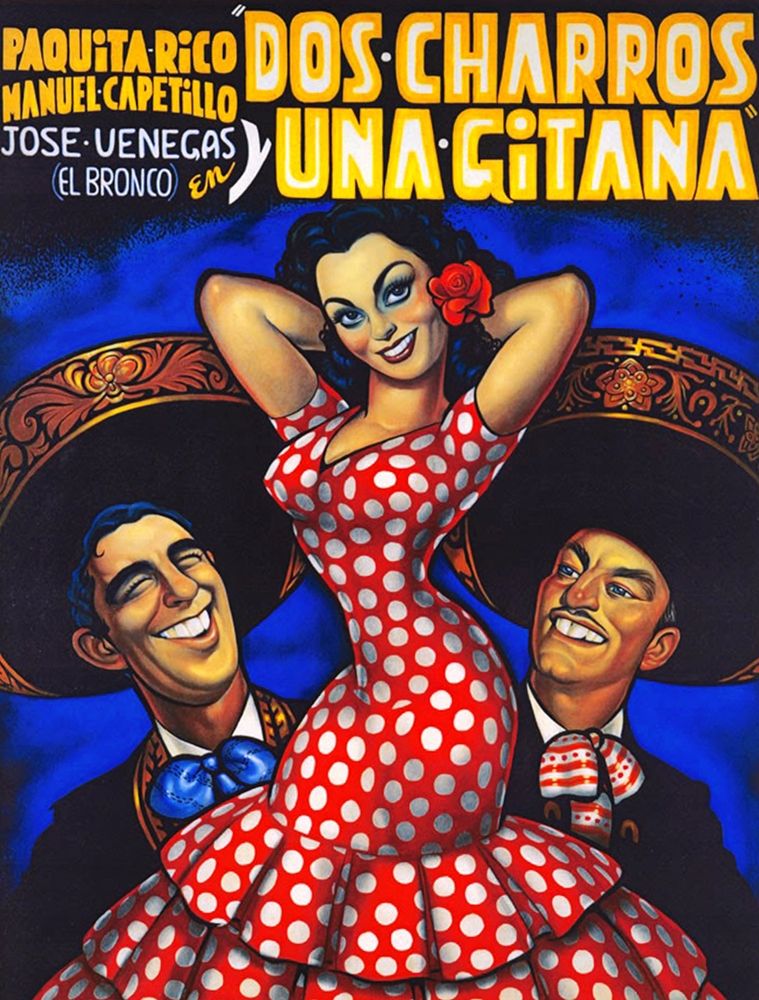 Mexican Movie Poster Dos charros y una gitana art print by Ernesto Garcia Cabral for $57.95 CAD