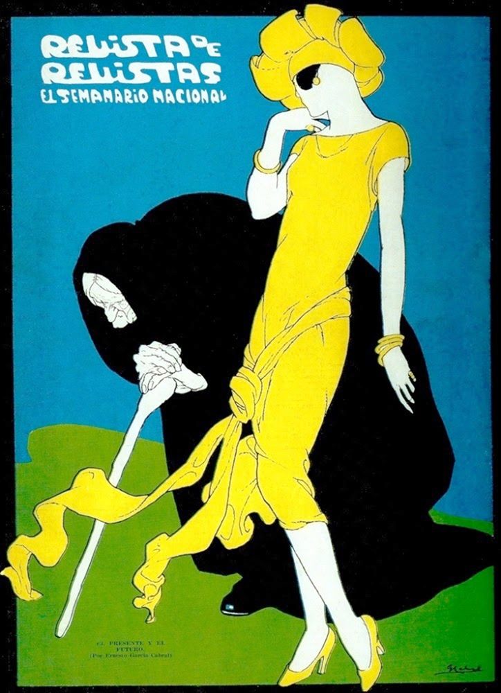 Mexican Magazine Cover 1920 El presente y el futuro art print by Ernesto Garcia Cabral for $57.95 CAD