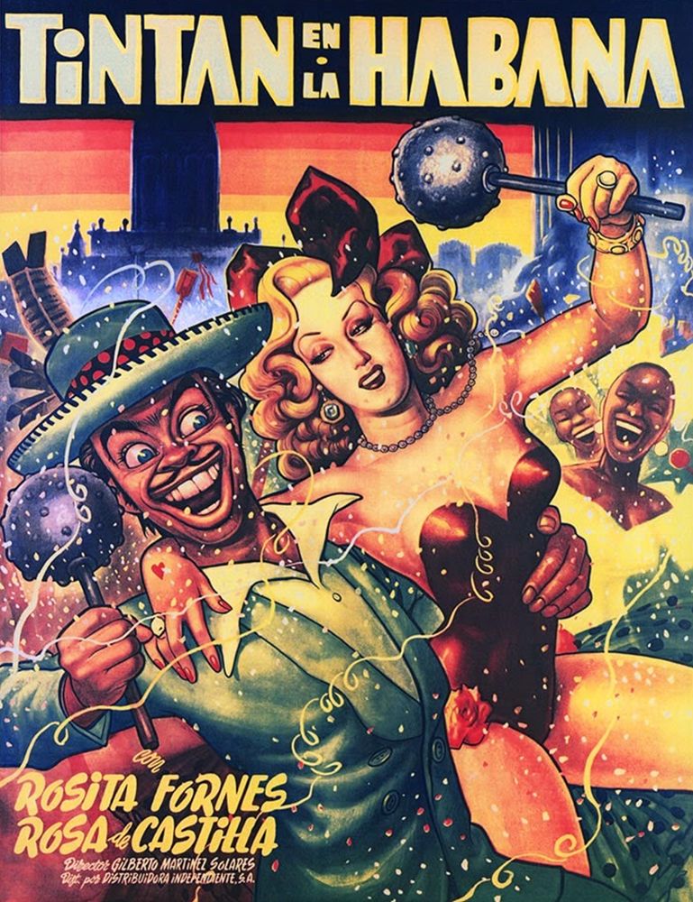Mexican Movie Poster Tintan en La Habana art print by Ernesto Garcia Cabral for $57.95 CAD
