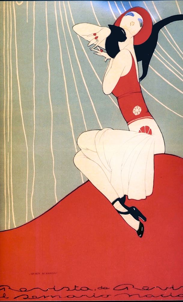 Mexican Magazine Cover 1920 Quien acaricia art print by Ernesto Garcia Cabral for $57.95 CAD