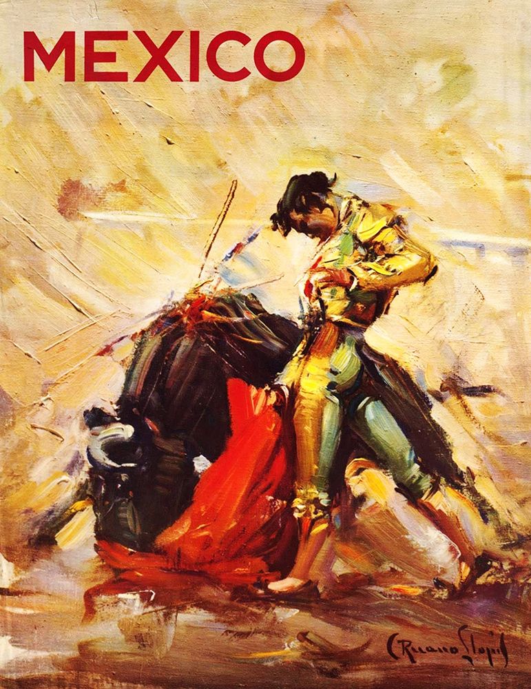 Mexican Matador Travel Poster art print by Carlos Ruano Llopis for $57.95 CAD