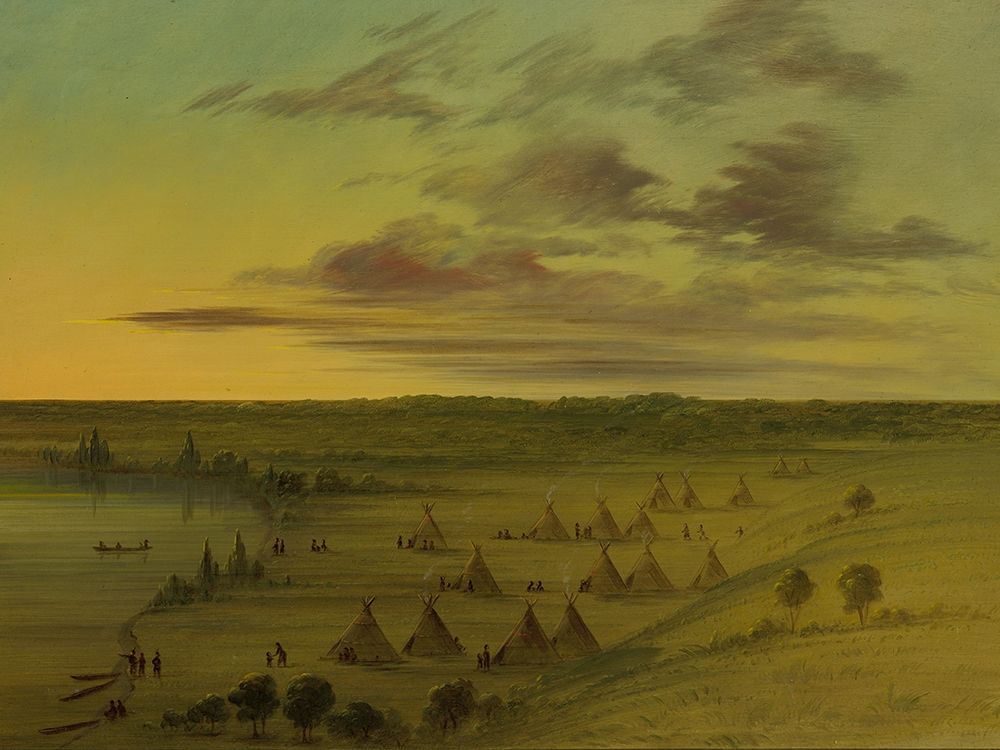 Sioux Village Lac du Cygne art print by George Catlin for $57.95 CAD