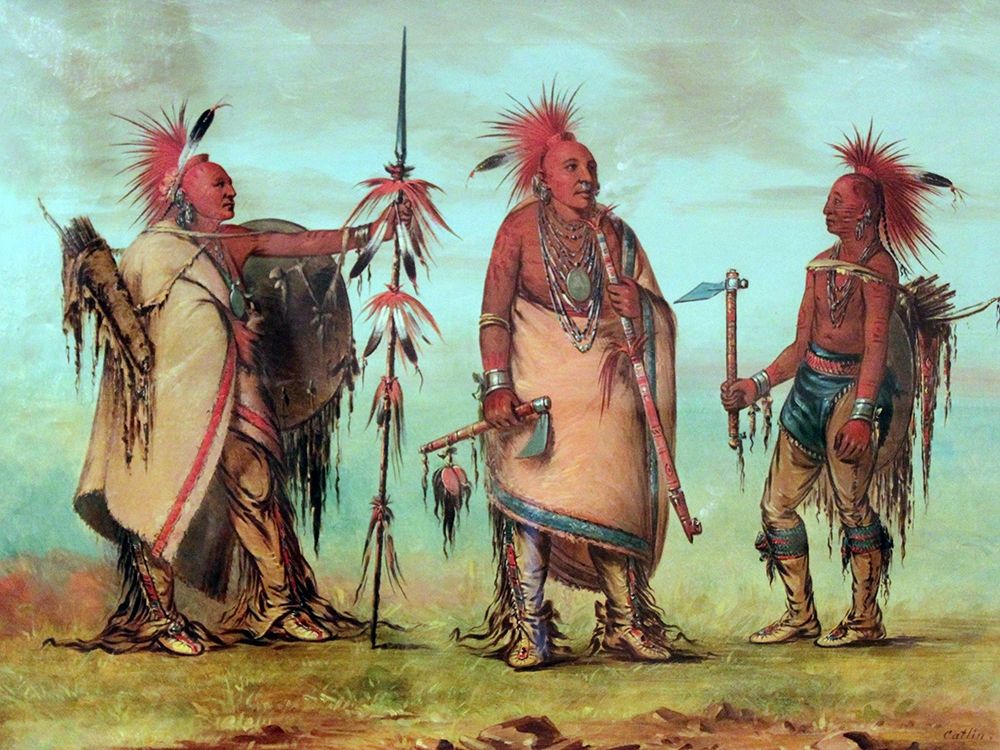 Osage Tal lee, Black Dog, Big Crow art print by George Catlin for $57.95 CAD