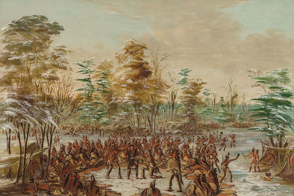 De Tonty Suing for Peace in the Iroquois Village art print by George Catlin for $57.95 CAD