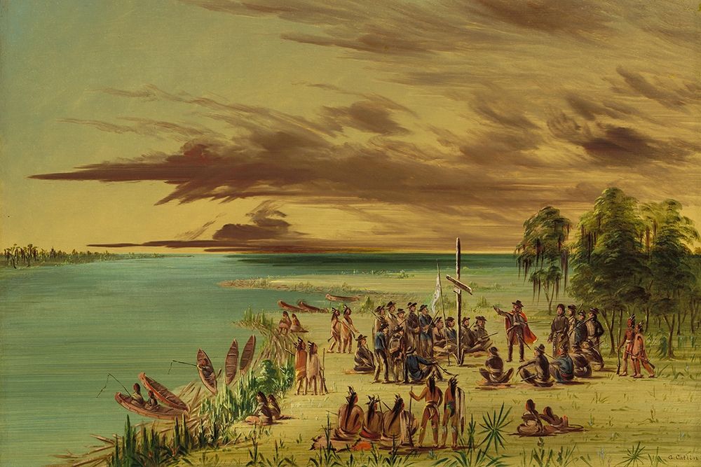 La Salle Claiming Louisiana for France. April 9, 1682 art print by George Catlin for $57.95 CAD