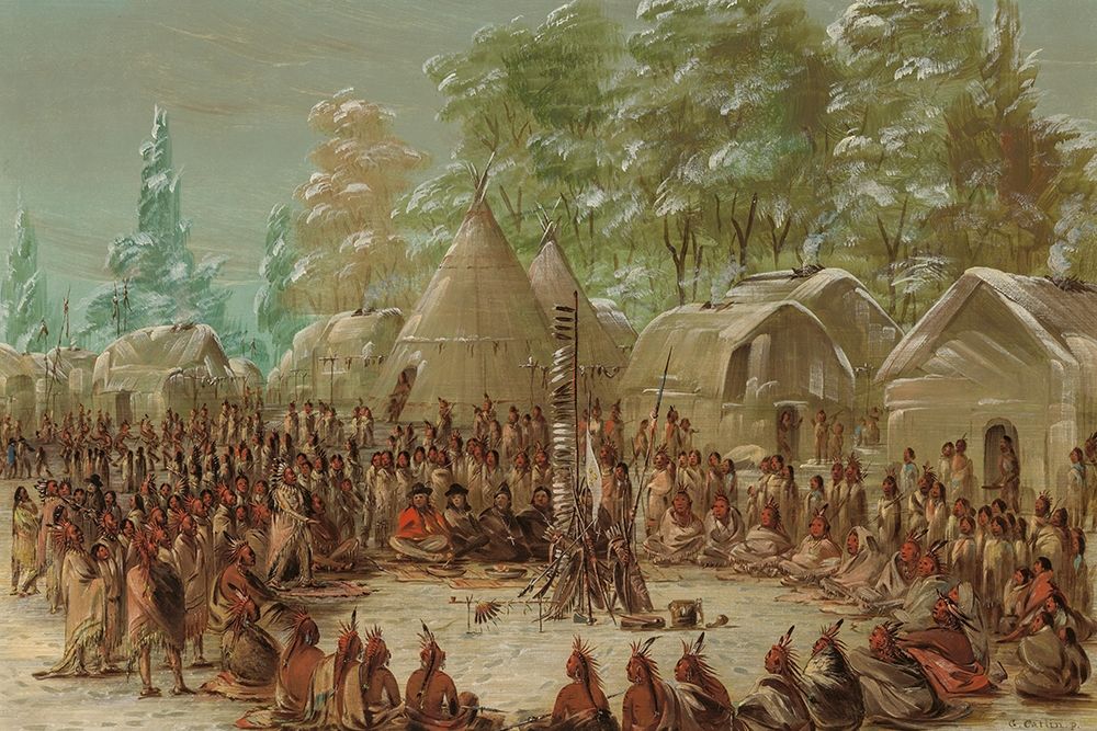 La Salles Party Feasted in the Illinois Village. January 2, 1680 art print by George Catlin for $57.95 CAD