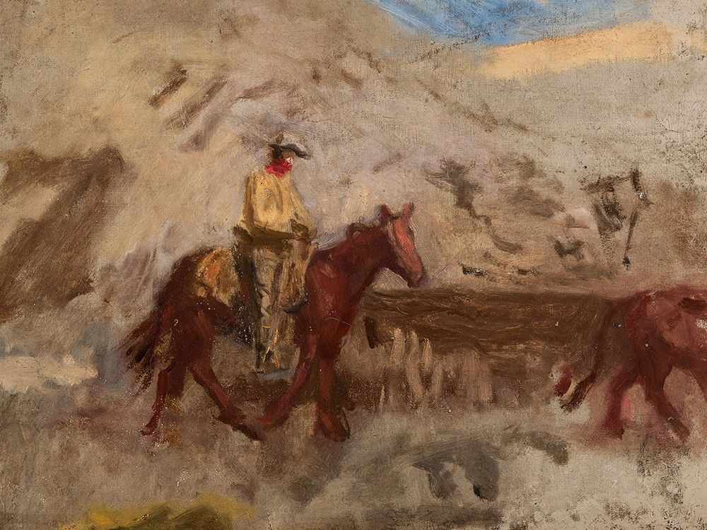 Sketch of a Cowboy at Work art print by Thomas Eakins for $57.95 CAD
