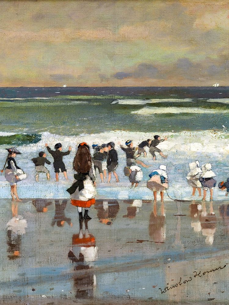 Beach Scene art print by Winslow Homer for $57.95 CAD