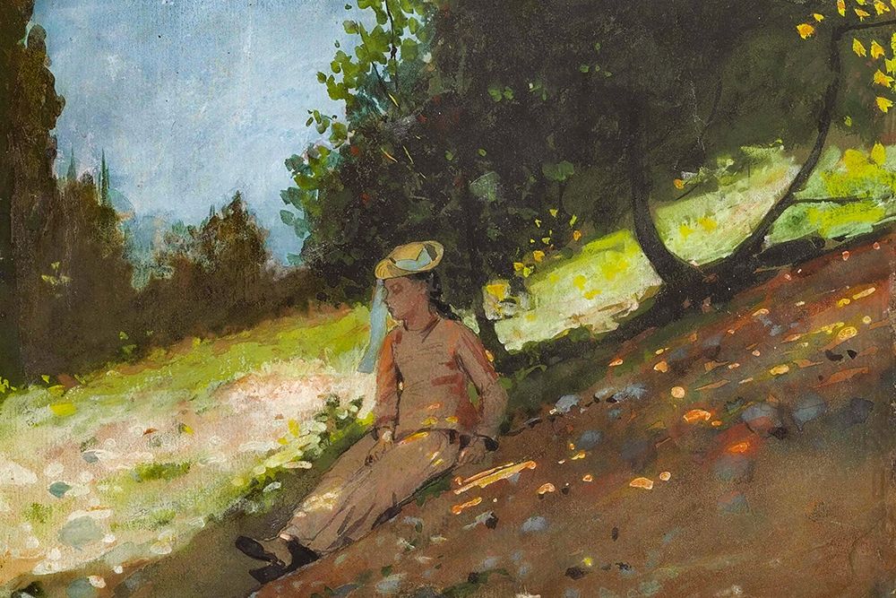 Shepherdess Resting art print by Winslow Homer for $57.95 CAD